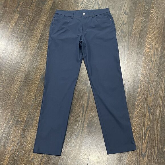 Lululemon ABC Pant Men’s 33 34x33 True Navy Blue Warpstreme Classic Trousers - Picture 1 of 7